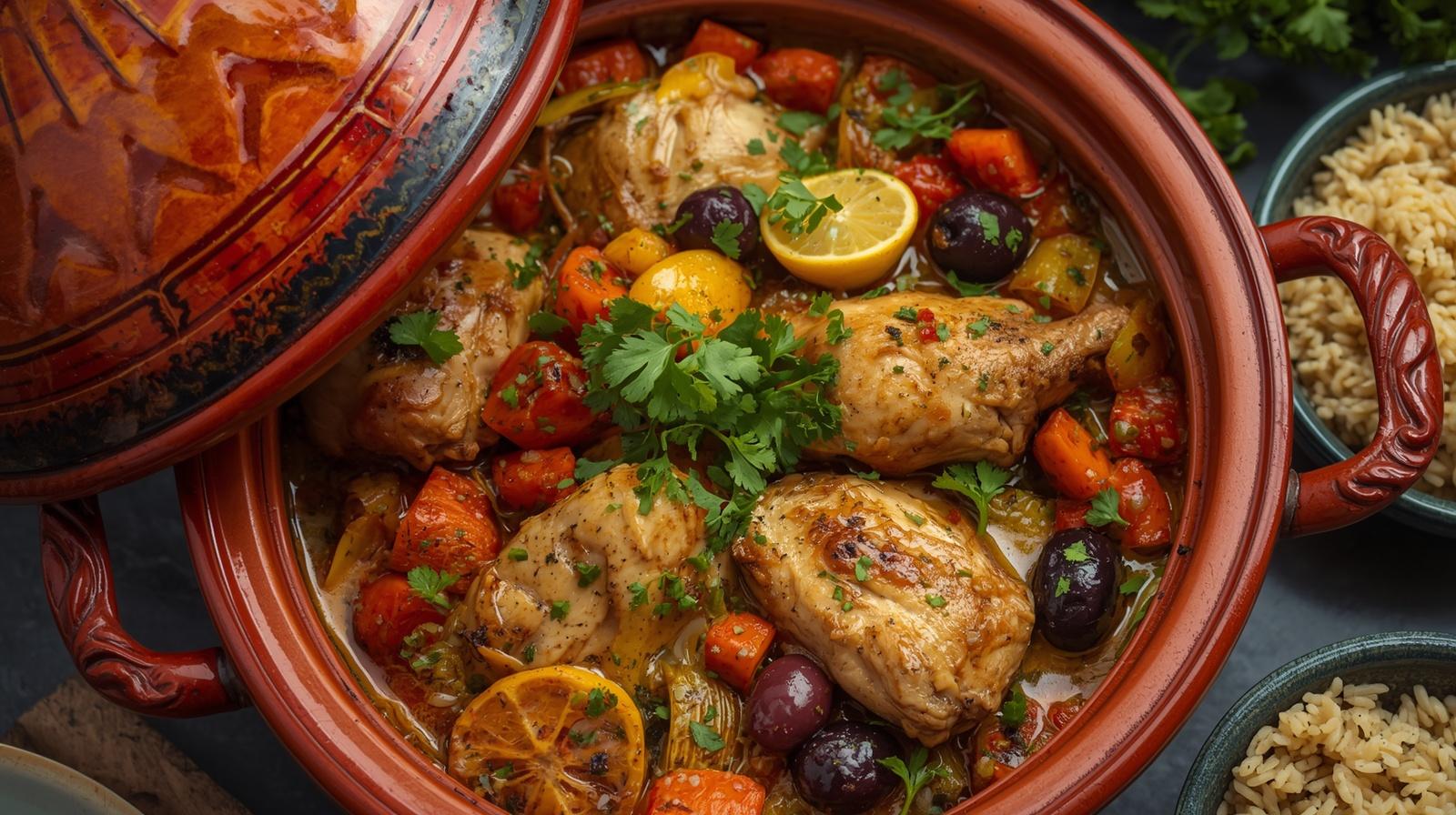 Moroccan Lemon Chicken and Vegetable Tagine