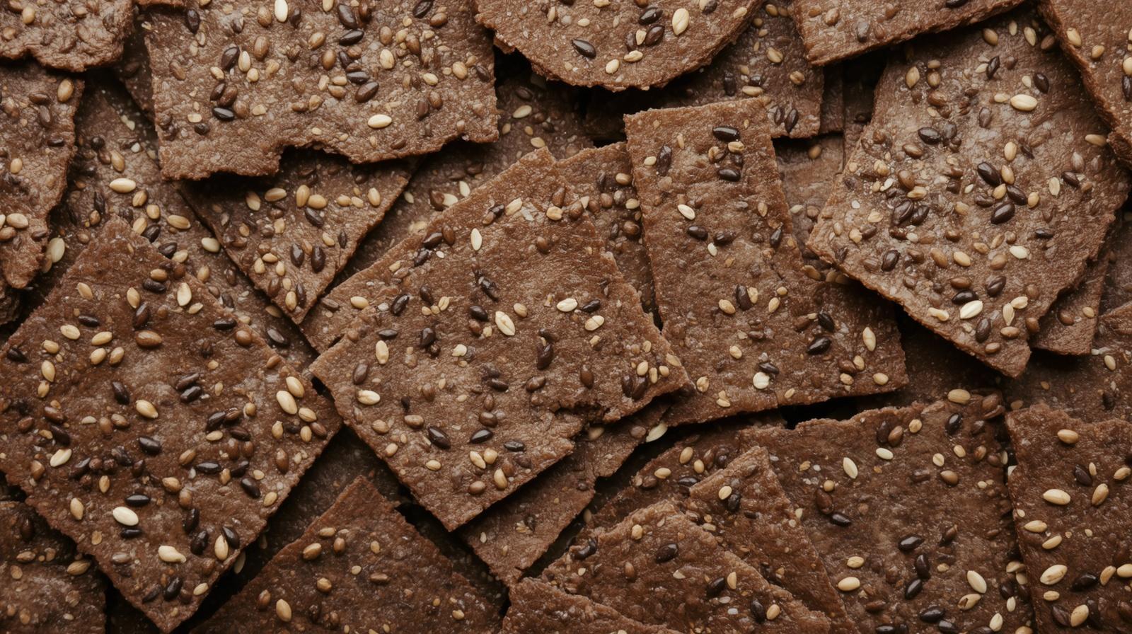 Ragi, Sesame, and Flax Crackers